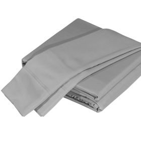 Luxuriously Soft 100% Viscose Derived from Bamboo 5-Piece Sheet Set , Oeko-TEX Certified, Split King - Silver Gray