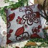 [Darkred Plum Blossom] Decorative Pillow Cushion / Floor Cushion (23.6 by 23.6 inches)