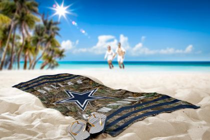 Cowboys OFFICIAL NFL Realtree "Stripes" Beach Towel; 30" x 60"