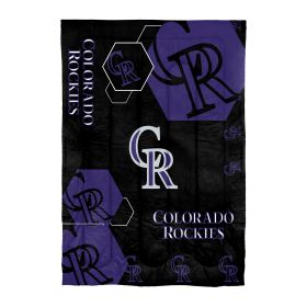 Rockies OFFICIAL MLB "Hexagon" Twin Comforter & Sham Set; 64" x 86"