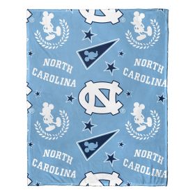 UNC OFFICIAL NCAA & Disney's Mickey Mouse Character Hugger Pillow & Silk Touch Throw Set