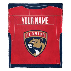 [Personalization Only] OFFICIAL NHL Jersey Silk Touch Throw Blanket - FL Panthers