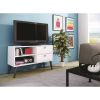 Manhattan Comfort Practical Dalarna TV Stand with 2 Open Shelves and 2-Drawers in White