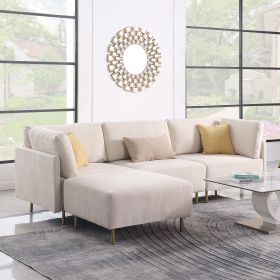 SOFA;SECTIONAL SOFA;SEPARABLE;COTTON LINEN CLOTH FABRIC;HARDWARE FEET;EQUIPPED WITH PILLOWS;