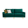 [VIDEO provided] 70'' Modern button tufted sofa with 2 throw pillows for living room,Emerald