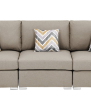 Amira 95.3" Beige Fabric Sofa Couch with Pillows