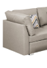 Amira 95.3" Beige Fabric Reversible Sectional Sofa with Ottoman and Pillows