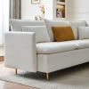 92"Teddy Fabric Sofa, Modern Corner Sectional Sofa with Support Pillow for Living room, Apartment & Office.(Beige)