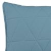 2 Piece Twin Comforter Set, Geometric Stitching, Blue