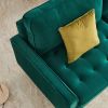 [VIDEO provided] 70'' Modern button tufted sofa with 2 throw pillows for living room,Emerald