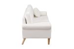 Living Room Sofa,3-Seater Sofa , with Copper Nail on Arms ,Three Pillow,White