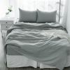 4 Pcs California King Bed Set, Premium Linen Bedding Sheets & Pillowcases, California King Bed in a Bag, Sea Glass Bedding Sheet & Pillowcase Sets