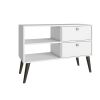 Manhattan Comfort Practical Dalarna TV Stand with 2 Open Shelves and 2-Drawers in White