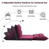 Orisfur. Sofa Bed Adjustable Folding Futon Sofa Video Gaming Sofa Lounge Sofa with Two Pillows RT