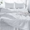 4 Pcs Bedding Sets Queen, Premium Linen Bedding Sheets & Pillowcases, Queen Bedding Sets, White Bedding Sheet & Pillowcase Sets