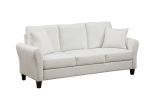 [video] Modern Velvet Couch with 2 Pillow, 78 Inch Width Living Room Furniture, 3 Seater Sofa with Plastic Legs