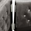 82.3&quot; Width Modern Velvet Sofa Jeweled Buttons Tufted Square Arm Couch Grey; 2 Pillows Included