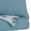 2 Piece Twin Comforter Set, Geometric Stitching, Blue