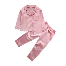 Pure Color Children's Bathrobe Casual Fashion Suit (Option: Pink-110cm)