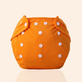 Increase diaper pants washable diapers can adjust the baby can pull pants pants waterproof waterproof diapers pants (Option: Orange-Grid)