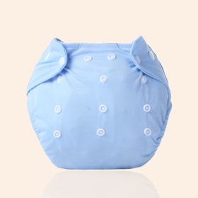 Increase diaper pants washable diapers can adjust the baby can pull pants pants waterproof waterproof diapers pants (Option: Blue-Thin)