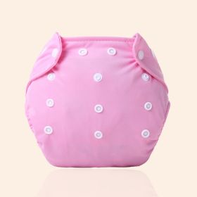 Increase diaper pants washable diapers can adjust the baby can pull pants pants waterproof waterproof diapers pants (Option: Pink-Thick)