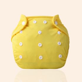 Increase diaper pants washable diapers can adjust the baby can pull pants pants waterproof waterproof diapers pants (Option: Yellow-Thick)