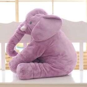 Soft Comfort Elephant Plush Toy  Accompany Sleeping Baby Sleep Child Pillow Leather Shell (Option: Purple-40cm)