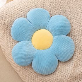 Flower Pillow,Flower Shaped Throw Pillow Butt Cushion Flower Floor Pillow,Seating Cushion (Color: Blue)