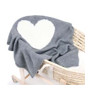 Children's Heart Knitted Graphic Air Conditional Blanket Wool Quilt (Size/Age: Average Size (0-12Y))