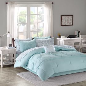 Embroidered Comforter Set with Bed Sheets (Color: as Pic)