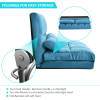 Double Chaise Lounge Sofa Floor Couch and Sofa with Two Pillows