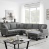 108*85.5" Modern U Shape Sectional Sofa, 7 Seat Fabric Sectional Sofa Set with 3 Pillows Included for Living Room, Apartment, Office,3 Colors