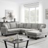 108*85.5" Modern U Shape Sectional Sofa, 7 Seat Fabric Sectional Sofa Set with 3 Pillows Included for Living Room, Apartment, Office,3 Colors