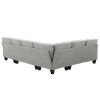 108*85.5" Modern U Shape Sectional Sofa, 7 Seat Fabric Sectional Sofa Set with 3 Pillows Included for Living Room, Apartment, Office,3 Colors