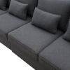 104" 4-Seater Modern Linen Fabric Sofa with Armrest Pockets and 4 Pillows,Minimalist Style Couch for Living Room, Apartment, Office,3 Colors