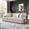 3 Seat Sofa with Removable Back and Seat Cushions and 4 Comfortable Pillows