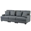 3 Seat Sofa with Removable Back and Seat Cushions and 4 Comfortable Pillows