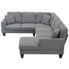 108*85.5" Modern U Shape Sectional Sofa, 7 Seat Fabric Sectional Sofa Set with 3 Pillows Included for Living Room, Apartment, Office,3 Colors