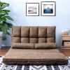 Double Chaise Lounge Sofa Floor Couch and Sofa with Two Pillows