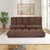 Double Chaise Lounge Sofa Floor Couch and Sofa with Two Pillows