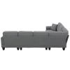 108*85.5" Modern U Shape Sectional Sofa, 7 Seat Fabric Sectional Sofa Set with 3 Pillows Included for Living Room, Apartment, Office,3 Colors