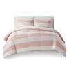 Cotton Cabana Stripe Reversible Comforter Set with Rainbow Reverse